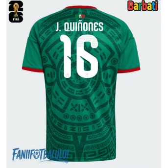 Mexic Julian Quinones #16 Tricou Fotbal Replică Mondial 2026 Barbati Acasa